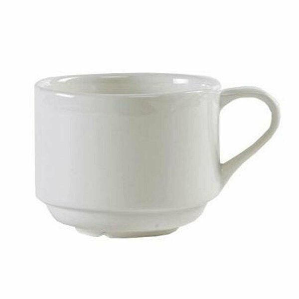 Tuxton China AlumaTux San Marino 3.13 in. Stackable Cup - Pearl White - 3 Dozen ASU-083